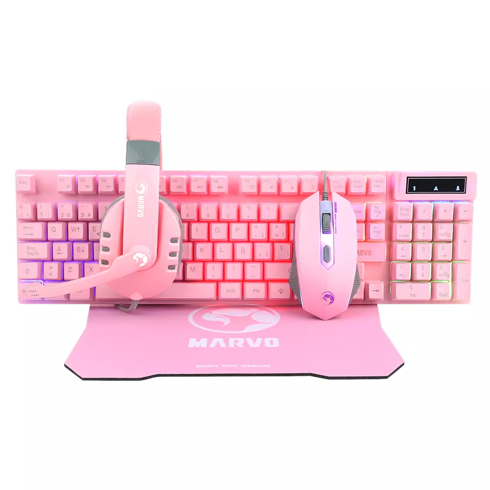 PINKMARVOCM370WiredGamingCombo-Keyboard_Mouse_Headset_MousePad PINKMARVOCM370WiredGamingCombo-Keyboard_Mouse_Headset_MousePad